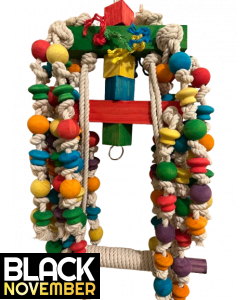 Parrot-Supplies Mega Jungle Chunky Wood & Rope XXXL Macaw Parrot Toy